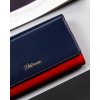 Peterson Tmavě modro-červená kožená peněženka Y452