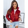 (Vel. XL) Červená prošívaná crop bunda ADRIANNA