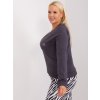 Tmavě šedá mikina s výstřihem (Velikost ONE SIZE)