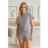 Doctor Nap šedé dámské krátké pyžamo z bambusu