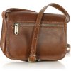 MARCO MAZZINI tmavě hnědá kožená taška přes rameno