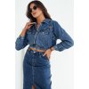 Modrá džínová crop bunda BLIRNA