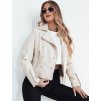 Béžová koženková bunda s hroty a ozdobnými knoflíky TRUCCO (Velikost S)