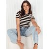 Černo-béžový pruhovaný crop top TARSON