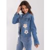 Džínová bunda s květinami