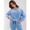 Světle modrá velurová souprava s mašlí
