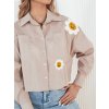 Béžová košile s nášivkami květin MISUN