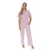 Růžové dámské pyžamo s volnými kalhotami