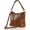 MARCO MAZZINI hnědá kožená taška přes rameno