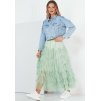 Mintová tylová midi sukně MILANI