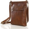 MARCO MAZZINI hnědá obdelníková kožená messenger taška (Velikost ONE SIZE)