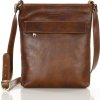 MARCO MAZZINI hnědá obdelníková kožená messenger taška (Velikost ONE SIZE)