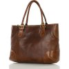MARCO MAZZINI hnědá kožená shopper kabelka