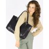MARCO MAZZINI černá kožená shopper kabelka (Velikost ONE SIZE)