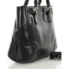 MARCO MAZZINI černá kožená shopper kabelka (Velikost ONE SIZE)