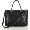 MARCO MAZZINI černá kožená shopper kabelka (Velikost ONE SIZE)