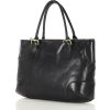 MARCO MAZZINI černá kožená shopper kabelka (Velikost ONE SIZE)