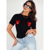 Černé dámské tričko se srdíčky PALIS