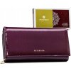 Peterson Tmavě fialová lesklá kožená peněženka Y619