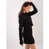 Černý pletený komplet svetru a sukně