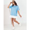 Světle modré mini šaty s volánem PULLER