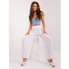 Bílé široké látkové kalhoty s kapsami