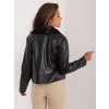 Černá kratší koženková bunda (Velikost S/M)