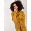 Hořčicový volný kardigan s kapsami