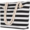 Černo-bílá dámská pruhovaná plážová taška