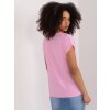 Světle růžové tričko s výstřihem do V (Velikost S/M)