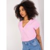 Světle růžové tričko s výstřihem do V (Velikost S/M)