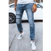(Vel. L) Modré džínové jogger kalhoty se zipy