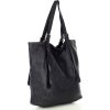 MARCO MAZZINI černá prostorná kožená shopper kabelka