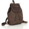 MARCO MAZZINI Pletený kožený batoh - tmavě hnědá