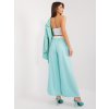 Mintové široké kalhoty s páskem