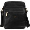 Peterson Černá kožená pánská messenger taška