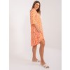 Oranžové volné viskózové šaty se vzorováním