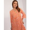 Oranžové volné viskózové šaty se vzorováním