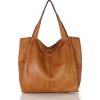 MARCO MAZZINI Camel kožená shopper kabelka