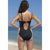 Černé jednodílné plavky s přezkou Jessica