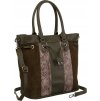David Jones tmavá khaki shopper kabelka se zvířecím vzorem