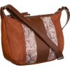 David Jones tmavě hnědá vzorovaná crossbody kabelka