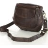 MARCO MAZZINI tmavě hnědá crossbody kabelka s širokým popruhem