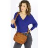 MARCO MAZZINI camel crossbody kabelka s širokým popruhem