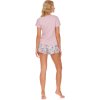 Růžovo-šedé krátké pyžamo se vzorem květin