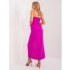 Tmavě růžové midi šaty s rozparkem