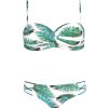 Bílo-zelené dámské bikiny s potiskem