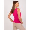 Tmavě růžový žebrovaný basic top