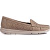 Tmavě béžové děrované mokasíny