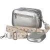 Rovicky stříbrná crossbody kabelka s malou peněženkou